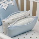 Set lenjerie patut bebe 7 piese Dots albastru (12)